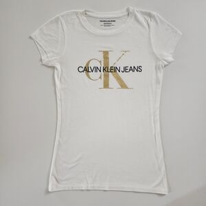 Calvin Klein White and Gold T-Shirt